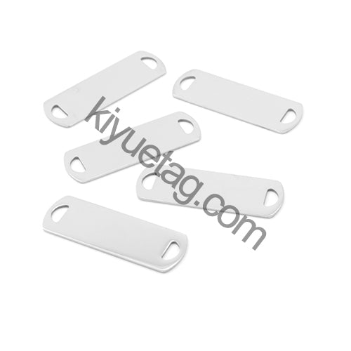 100Pcs Custom Accessories Pet Dog Stainless Steel Blank Tag Personalized Engravable Nameplate Rectangle Charm Pendant Necklace