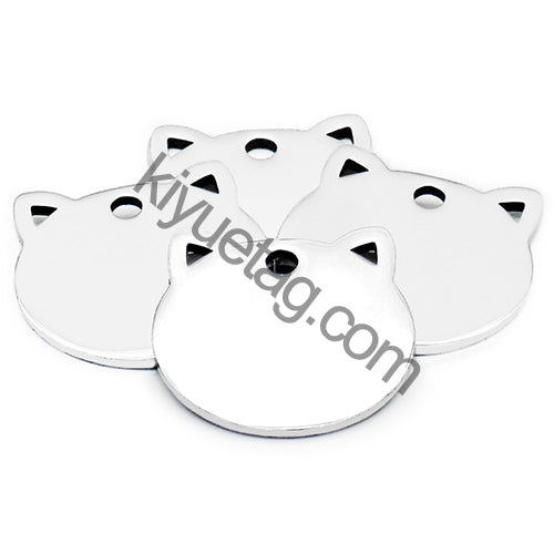 100PCS Personalized Customizable Pet Stainless Steel Tag Laser Engraving Anti-Lost ID Tag Cat Collar Pendant Accessories
