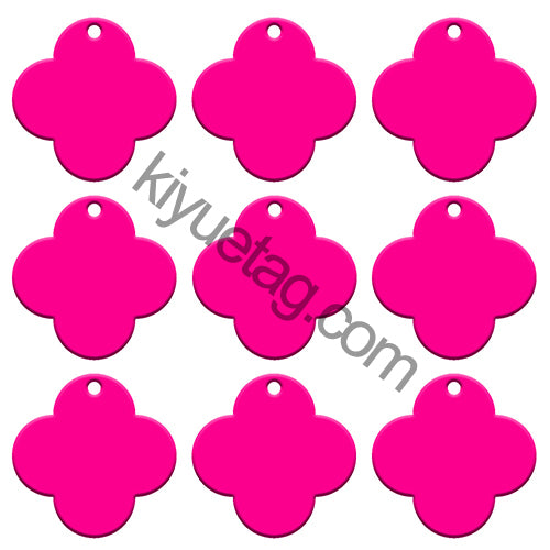 100Pcs/Set Four-Leaf Clover Dog ID Tags Aluminum Pendant