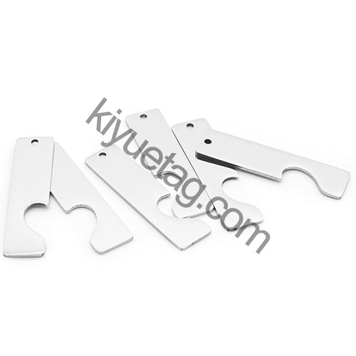 50/Pairs Custom Engravable Rectangular Stainless Steel Pendants Personalized Couple Keyring Charm Accessories