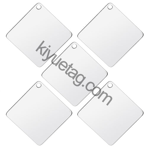Wholesale 100Pcs Stainless Steel NamePlate Military Pet Square Pendant Tag For Man DIY Charm Jewelry Findings Dog ID