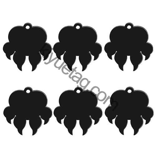 100Pcs/Set 100Pcs Dog Paw ID Tag Personalized Shape Stainless Steel Jewelry Pendant DIY Necklace Keyring Accessories