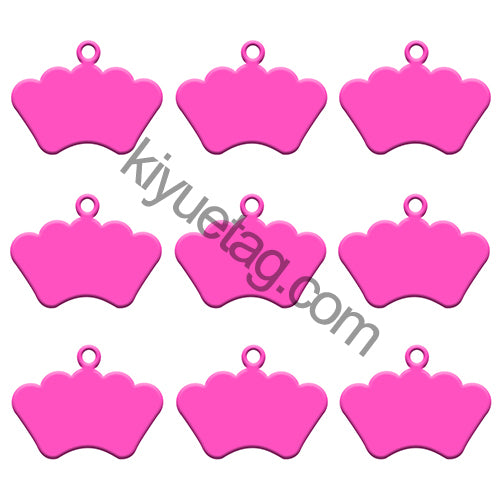 100Pcs/Set Crown Dog ID Tags Aluminum Pendant