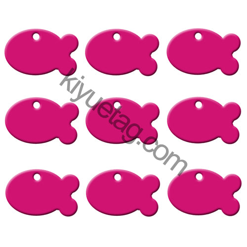 100Pcs/Set Fish Dog ID Tags Aluminum Pendant
