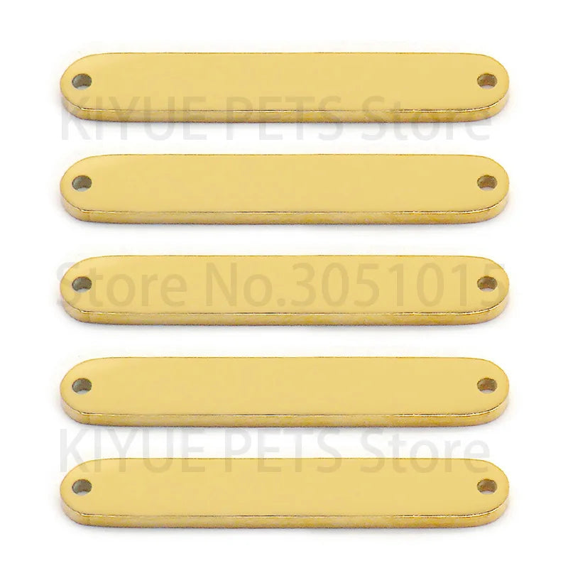 Wholesale 100Pcs Pet Id Tag Mirror Polish Stainless Steel Rectangle Personalised Stamping Blank Bar Charm Anti-lost For DIY NAME