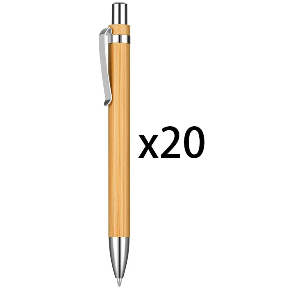 100 50 20 Pcs Personalized Logo Ball Pen Natural Bamboo Rollerball Pen Office For Company Business LOGO Name Small Gift Supplies