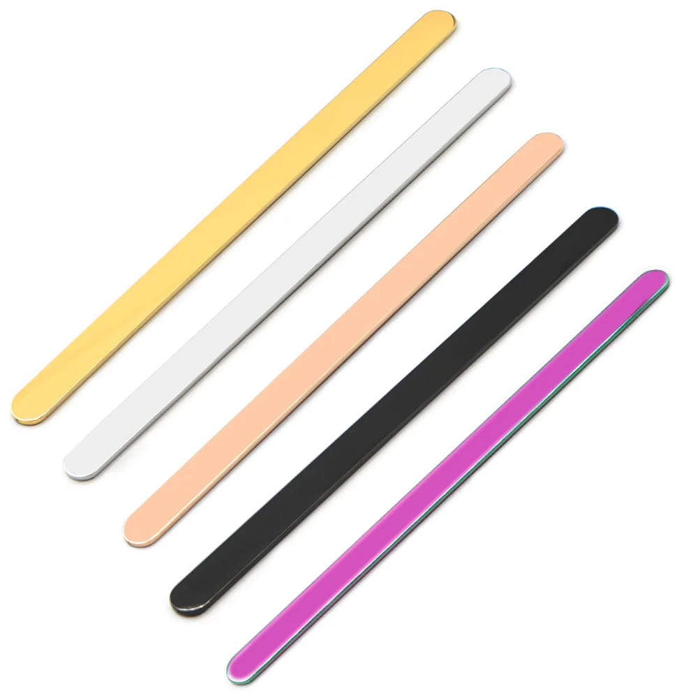 Wholesale 100Pcs 3/6/9mm 160mm Open Cuff Bangle Mirror Polishe Stainless Steel Rectangle CustomizedStrips Name ID Tag Accessorie