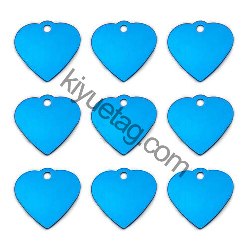 100Pcs/Set New Heart Dog ID Tags Aluminum Pendant