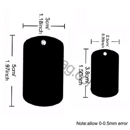 100Pcs/Set Military Dog Tags Aluminum Pendant