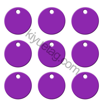 Wholesale 100 Pcs Aluminum Nameplate Tag Round Dog ID Tags Keychains Logo Personalized Pendant