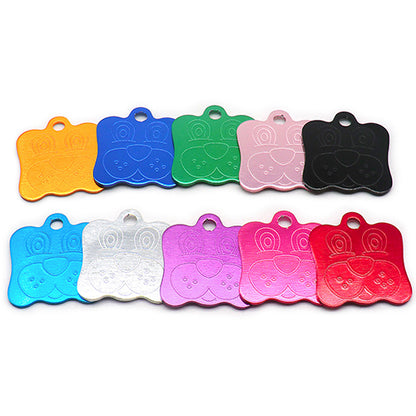 100Pcs/Set Dog Face Dog ID Tags Aluminum Pendant