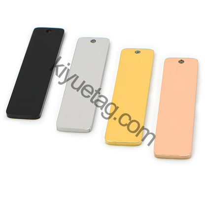 50PCS Engravable Flat Rectangular Stainless Steel Pendant Anti-Lost Key Ring Pendant Pet Dog Tag Accessories