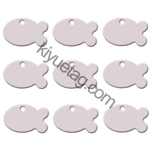 100Pcs/Set Fish Dog ID Tags Aluminum Pendant