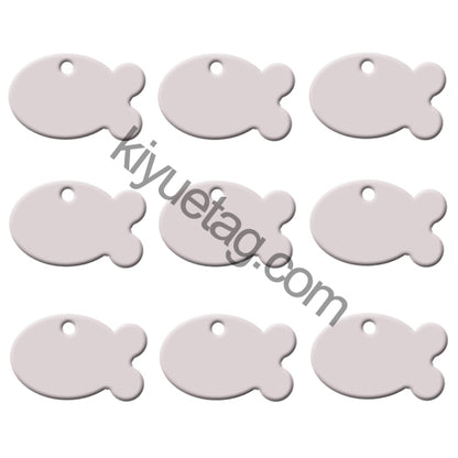 100Pcs/Set Fish Dog ID Tags Aluminum Pendant