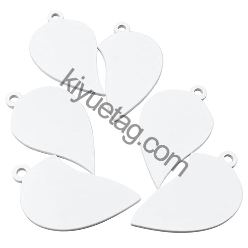 50Pairs/lot Necklace Pendant Mirror Stainless Steel Broken Heart Tag Couple Bracelet Charms Plate for Jewelry Making