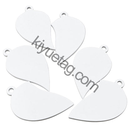50Pairs/lot Necklace Pendant Mirror Stainless Steel Broken Heart Tag Couple Bracelet Charms Plate for Jewelry Making