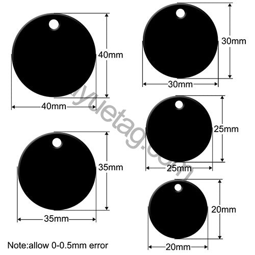 Wholesale 100 Pcs Aluminum Nameplate Tag Round Dog ID Tags Keychains Logo Personalized Pendant