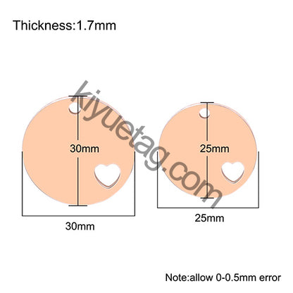 Wholesale 100Pcs Dog ID Tag Stainless Steel Blank Round Engraved Cat Name NO. Heart Accessories Cards Pendant Quality Necklace