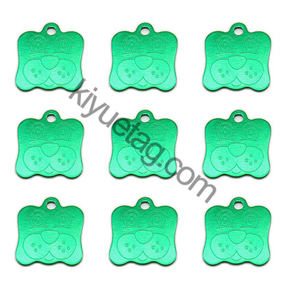 100Pcs/Set Dog Face Dog ID Tags Aluminum Pendant