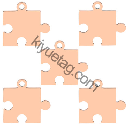 100pcs Dog Id Tag Stainless Steel Charms Jigsaw Puzzle Pendants Fashion Neckalce Couple Plate Jewelry Making Findings DIY