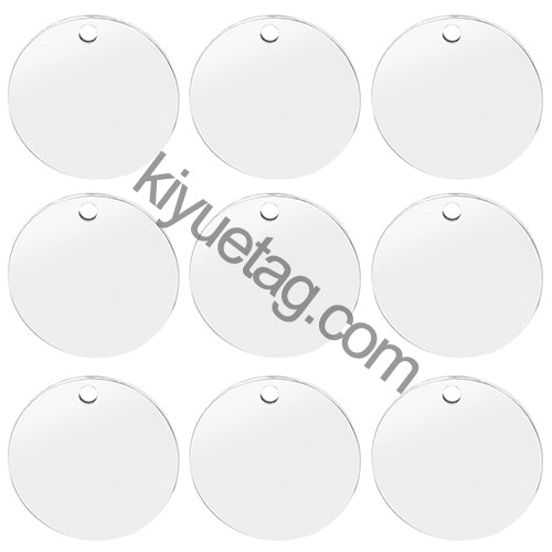 Engraved 100PCS Blank Stainless Steel Round ID Tag Pet Dog Metal Pendant Jewelry Necklace Nameplate Cat Accessoires