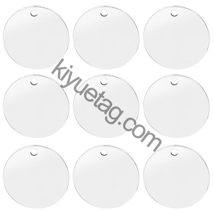 Engraved 100PCS Blank Stainless Steel Round ID Tag Pet Dog Metal Pendant Jewelry Necklace Nameplate Cat Accessoires