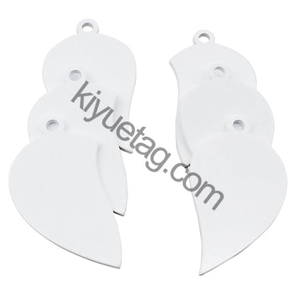 50Pairs/lot Necklace Pendant Mirror Stainless Steel Broken Heart Tag Couple Bracelet Charms Plate for Jewelry Making