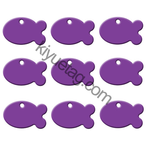 100Pcs/Set Fish Dog ID Tags Aluminum Pendant
