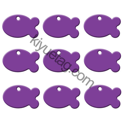 100Pcs/Set Fish Dog ID Tags Aluminum Pendant