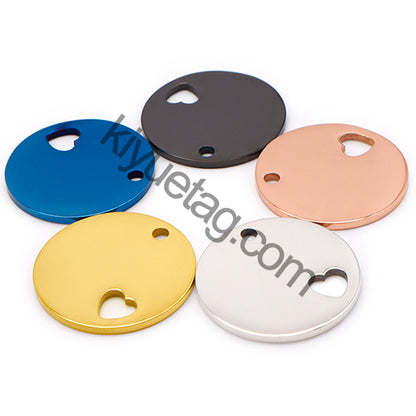Wholesale 100Pcs Dog ID Tag Stainless Steel Blank Round Engraved Cat Name NO. Heart Accessories Cards Pendant Quality Necklace