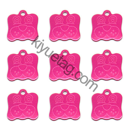 100Pcs/Set Dog Face Dog ID Tags Aluminum Pendant