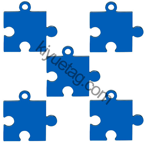 100pcs Dog Id Tag Stainless Steel Charms Jigsaw Puzzle Pendants Fashion Neckalce Couple Plate Jewelry Making Findings DIY