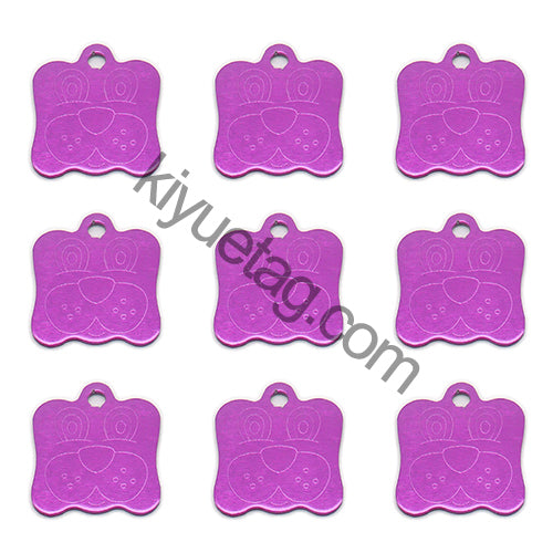 100Pcs/Set Dog Face Dog ID Tags Aluminum Pendant
