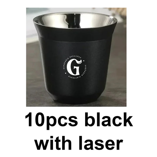 10Pcs Black Cups with laser