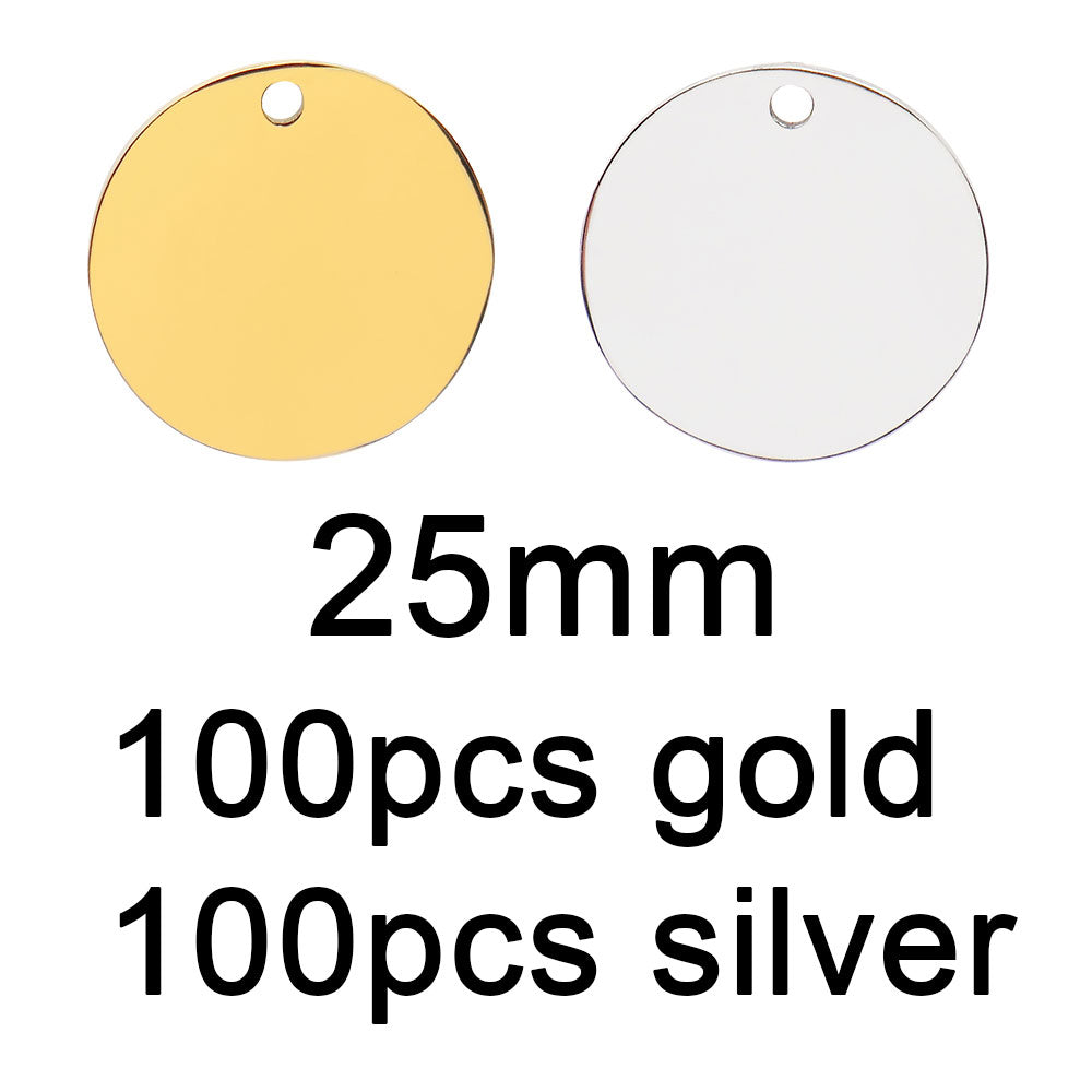 Custom 100Pcs Gold and 100Pcs Silver Stainless steel Tags