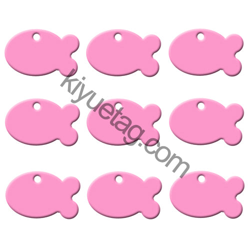 100Pcs/Set Fish Dog ID Tags Aluminum Pendant