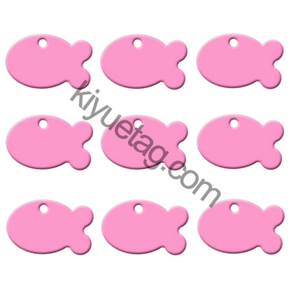 100Pcs/Set Fish Dog ID Tags Aluminum Pendant