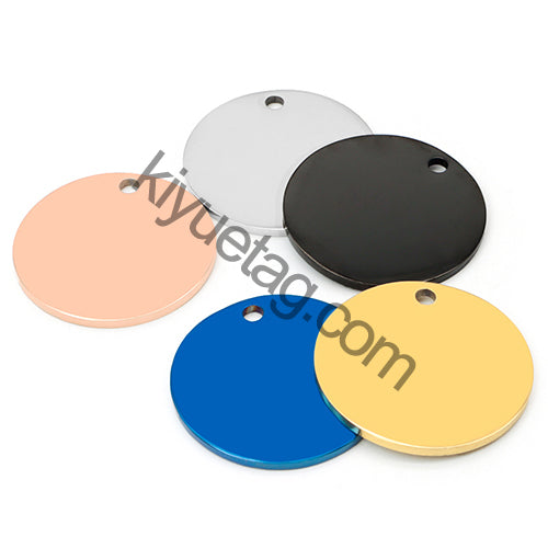Engraved 100PCS Blank Stainless Steel Round ID Tag Pet Dog Metal Pendant Jewelry Necklace Nameplate Cat Accessoires