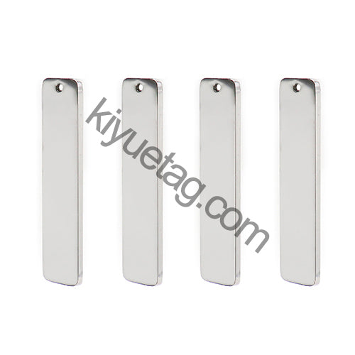 50PCS Engravable Flat Rectangular Stainless Steel Pendant Anti-Lost Key Ring Pendant Pet Dog Tag Accessories