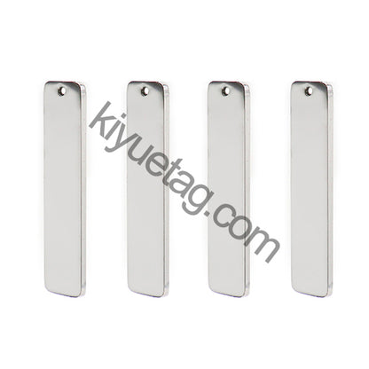 50PCS Engravable Flat Rectangular Stainless Steel Pendant Anti-Lost Key Ring Pendant Pet Dog Tag Accessories