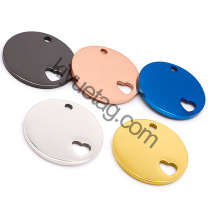 Wholesale 100Pcs Dog ID Tag Stainless Steel Blank Round Engraved Cat Name NO. Heart Accessories Cards Pendant Quality Necklace