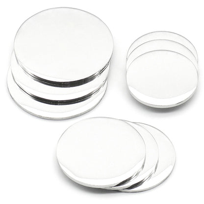 100Pcs Stainless Steel Dog Tag Mirror Polished 25-30-35mm Disc Round PET Plate Personalized Bracelet Necklace Jewelry Charm