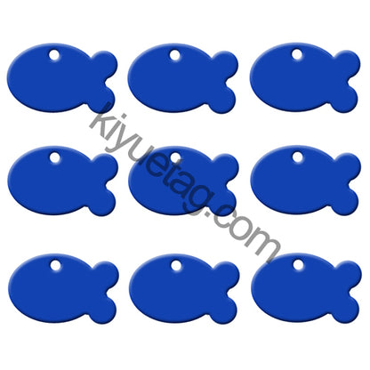 100Pcs/Set Fish Dog ID Tags Aluminum Pendant