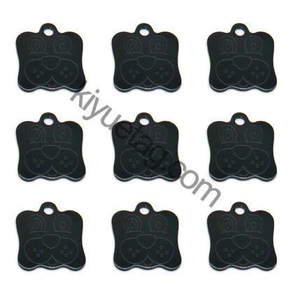 100Pcs/Set Dog Face Dog ID Tags Aluminum Pendant