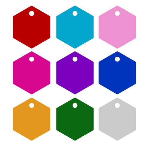 Wholesale 100Pcs Anodizing Aluminum Hexagon Keychian Tag Dog ID Tag