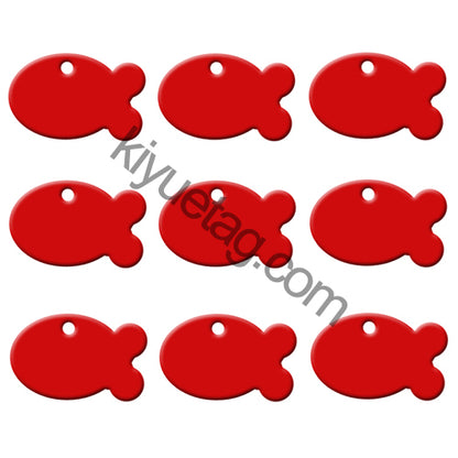 100Pcs/Set Fish Dog ID Tags Aluminum Pendant