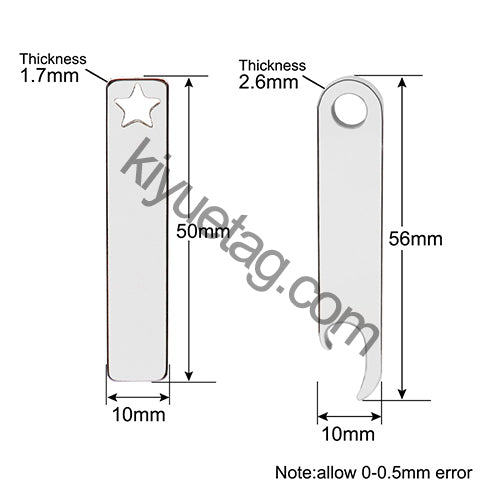 100Pcs Pet Dog Stainless Steel Rectangle Metal Blank Tag Memorial Pendant Necklace Jewelry Makings