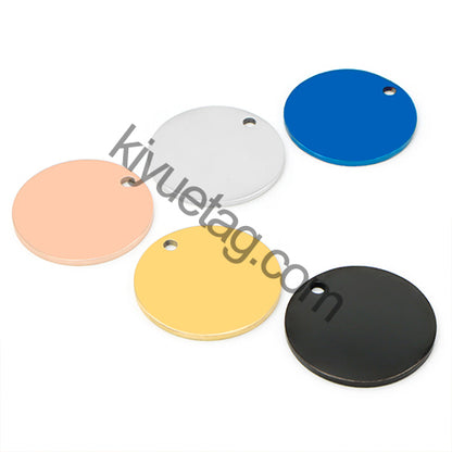 Engraved 100PCS Blank Stainless Steel Round ID Tag Pet Dog Metal Pendant Jewelry Necklace Nameplate Cat Accessoires