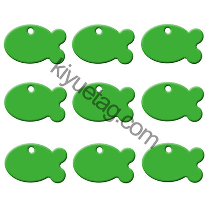 100Pcs/Set Fish Dog ID Tags Aluminum Pendant