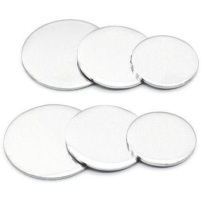 100Pcs Stainless Steel Dog Tag Mirror Polished 25-30-35mm Disc Round PET Plate Personalized Bracelet Necklace Jewelry Charm